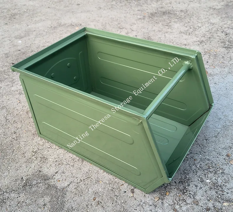 Oblique metal parts box